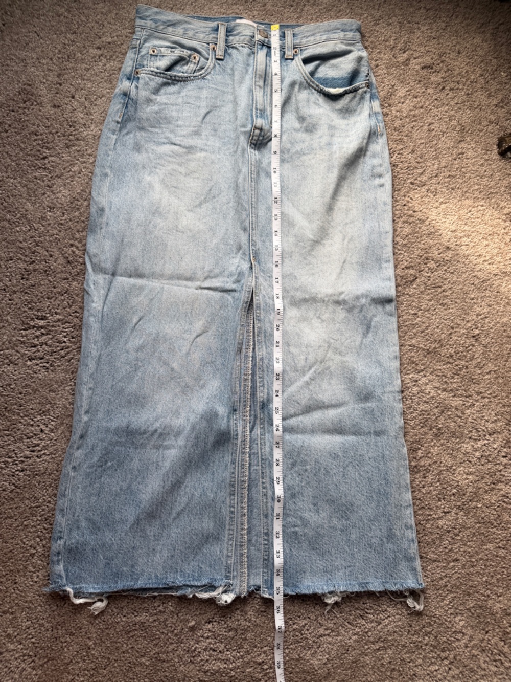 Pistola Alice Midi Denim Skirt with Center Slit - Picture 5 of 7